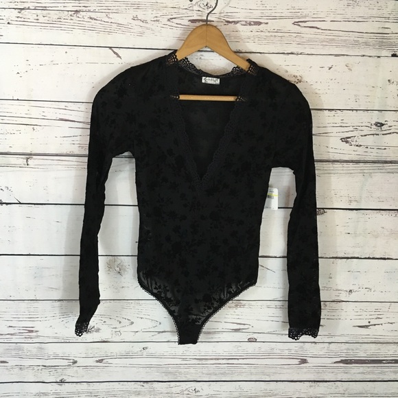 Free People Babes In Bandeaus Bodysuit Black M - Picture 3 of 12